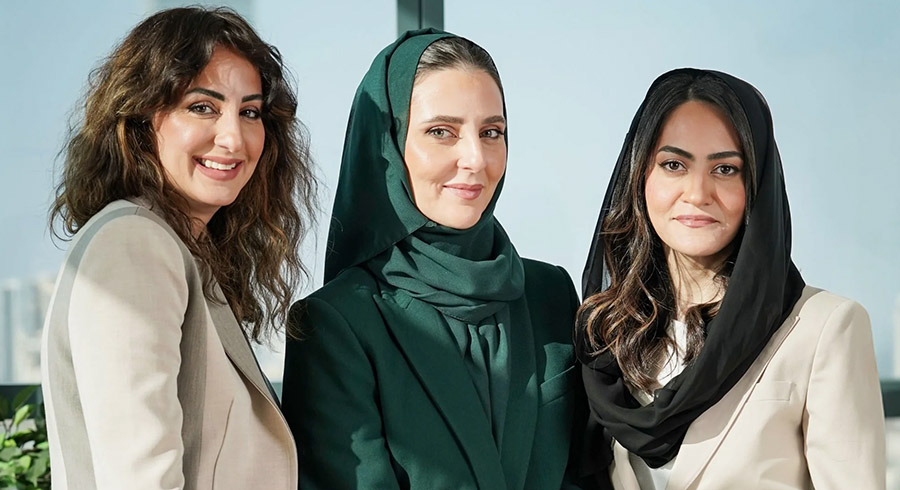 Basma Bushnak, Mounira Jamjoom, and Sara Zaini, co-founders of Emkan Education.